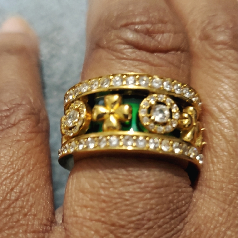 Regal 3 in one Stack Ring with Simulated Diamonds - Picture 3 of 9